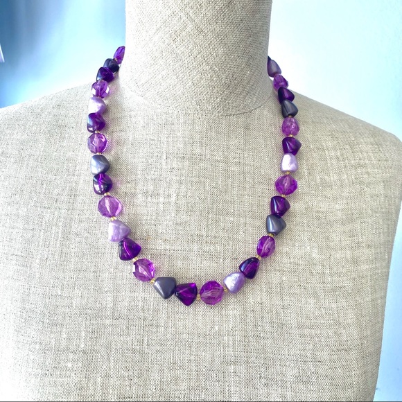West Germany Vintage Purple Necklace - Picture 3 of 14
